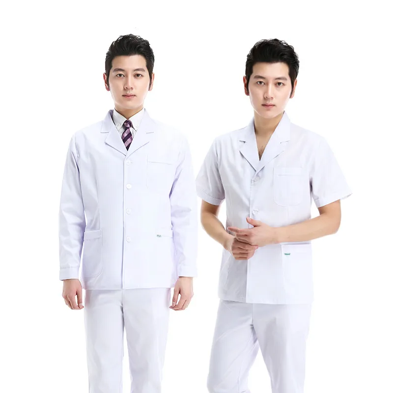 

Male doctors wear short white coats in winter and summer, long and short sleeves, nurses' lab coats
