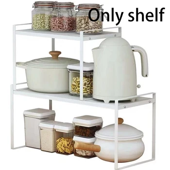 

1 Layer Desktop Organizer Bar Bowl Home Dishes Wrought Iron Kettle Kitchen Countertop Pot Storage Rack Restaurant Cups Cabinet