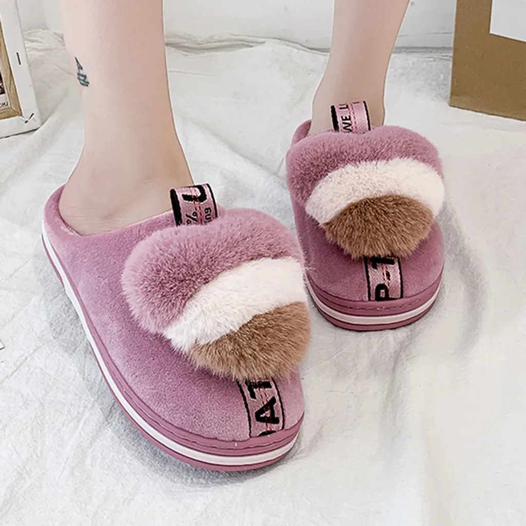 

Winter Shoes Woman flip flops Flat Cotton Shoes Slippers Winter Thick Bottom Cute Warm Home slippers women zapatos de mujer
