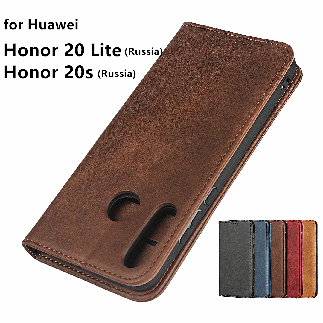

Leather case For Huawei Honor 20s 6.15" / Honor 20 Lite Russia edition Flip case card holder Magnetic attraction Cover Wallet