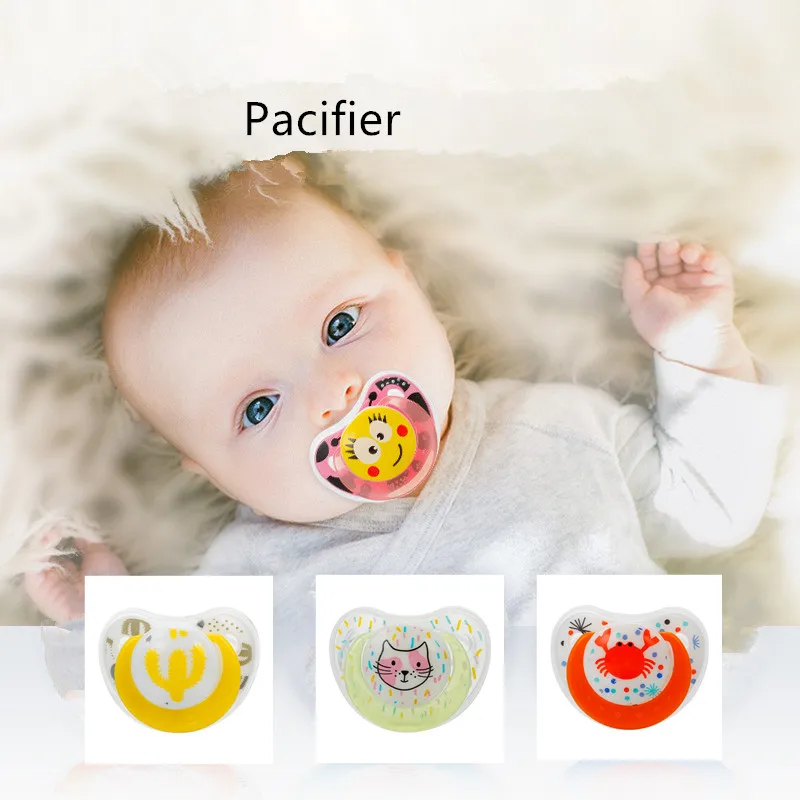 Cactus Cat Crab Baby Pacifier Safe Newborn Infant Toddlers Silicone Nipple Soother Anti-dust Lid Teether | Мать и ребенок