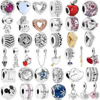 

Couqcy Silver Color Pixar Toy Story Hanging Beads Pendant Charms Beads Fit Brand Bracelets For Women DIY Lovers Jewelry Gift