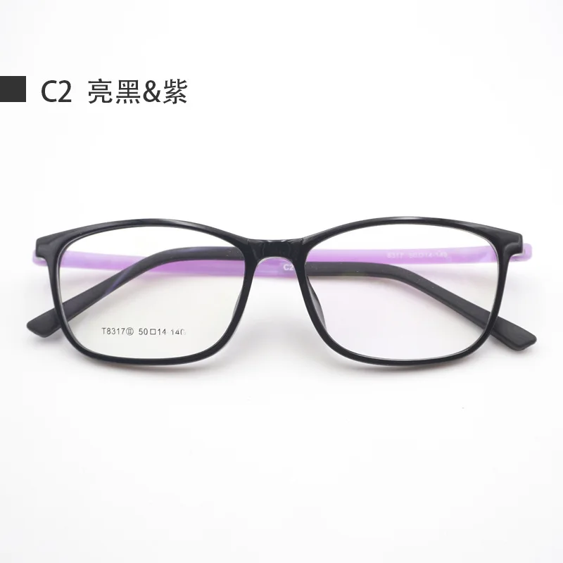Black purple TR90 молодой и молодой ультра-легкие оправа для очков для мужчин и женщин Корейская версия мода Близорукость очки Рамка - Цвет оправы: Black purple