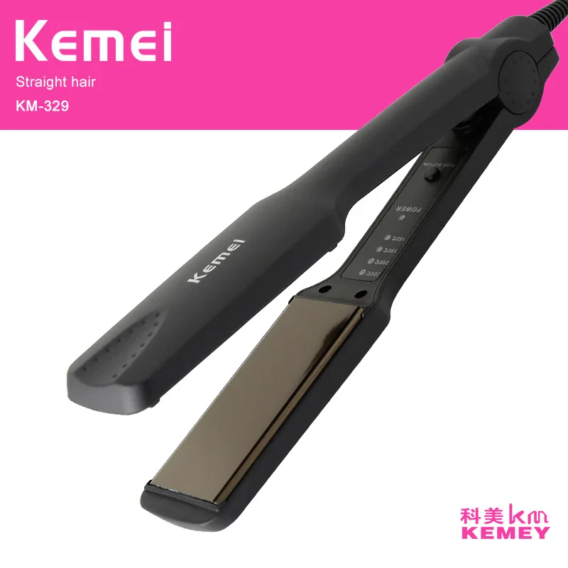 

Kemei KM-329 Professional Straightening Irons Fast Warmup Thermal Performance Tourmaline Ceramic Heating Plate Hair Straightener