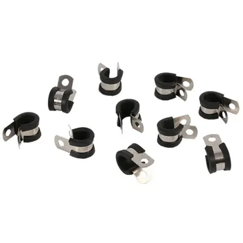 

10Pcs Cable Wire Hose Pipe Clamp P Clips Rubber Lined Stainless Steel Tube Pipe Cable Mounting Bracket 20Mm Mayitr