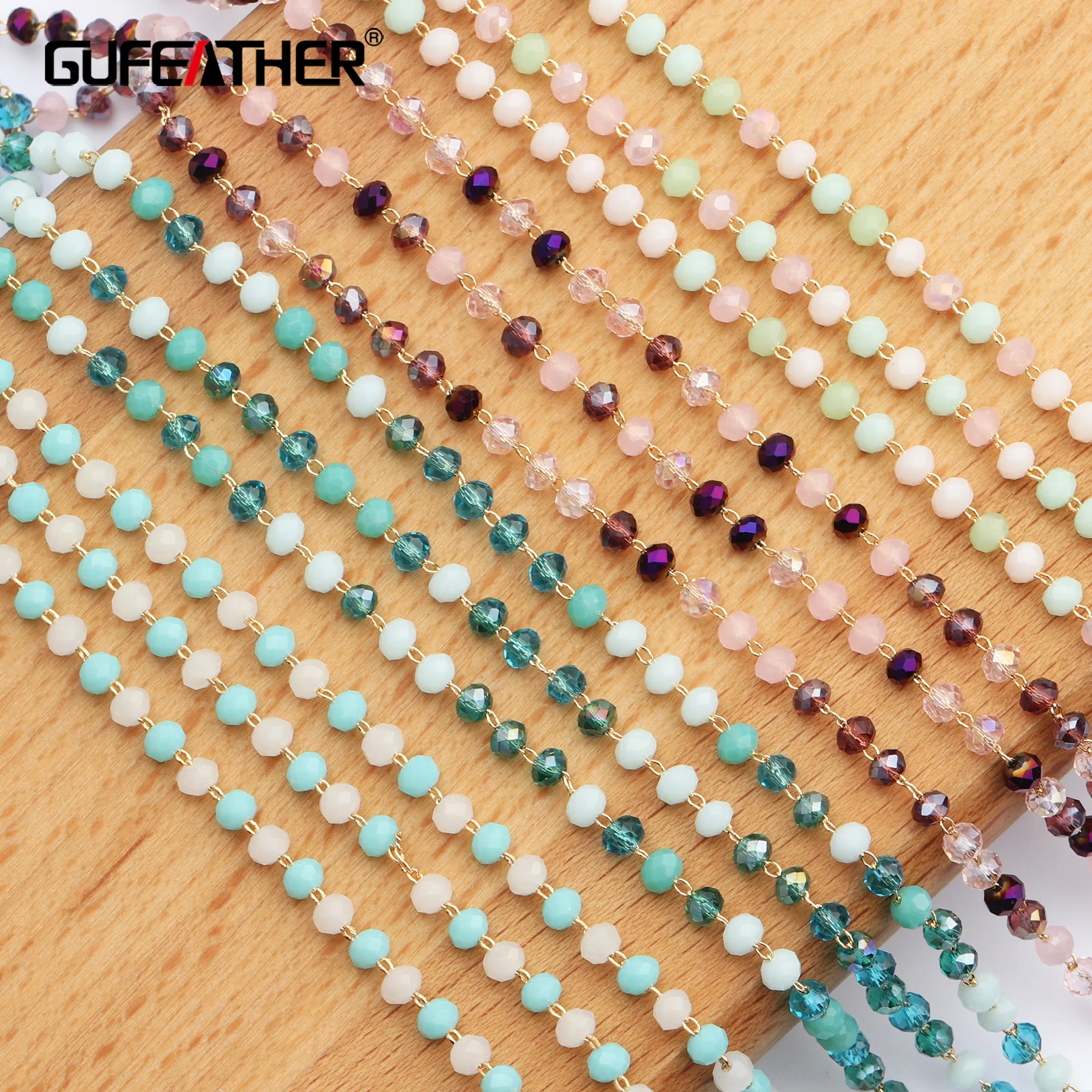 GUFEATHER C50, ювелирные аксессуары, 18k позолоченные, diy бисерная цепь, ручная работа, diy ожерелье, изготовление ювелирных изделий, ожерелье для женщин, 1 м/лот