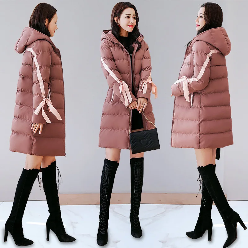

Cotton-padded Clothes Women's Mid-length 2018 Winter New Style Korean-style Loose-Fit Slimming Fashion down Jacket Cotton-padded