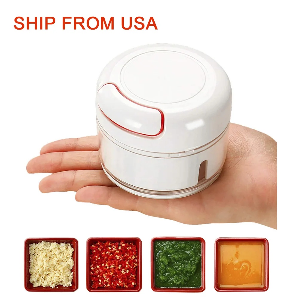 Garlic Chopper Press Food Chopper Processor Quick Hand Pull Mini Meat Grinder 9