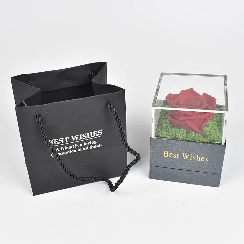 Unfade цветы навсегда розы шкатулка для драгоценностей из розового Декоративные