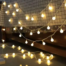 String Lights Garland Balls Battery-Operated Christmas-Ball Fairy Wedding Home-Decoration