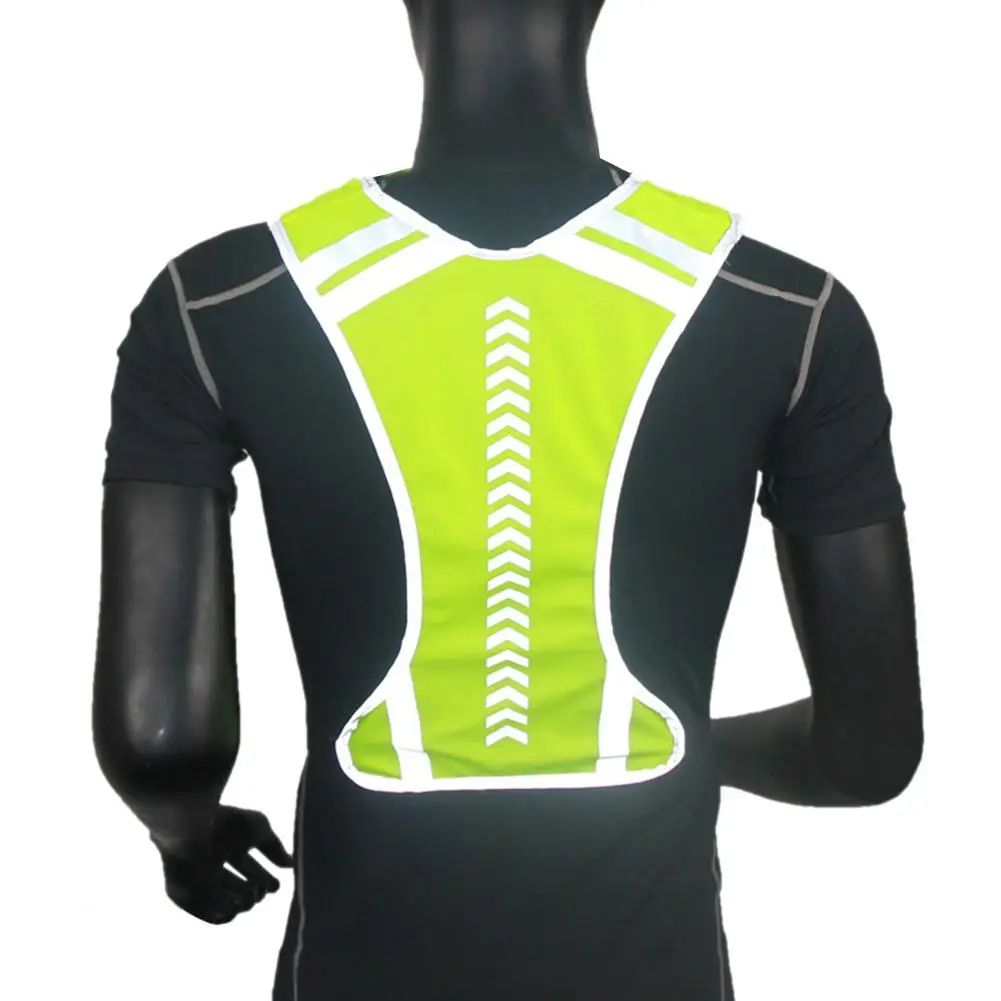 Adjustable Safety High Visibility Reflective Vest Stripes Jacket Night Running