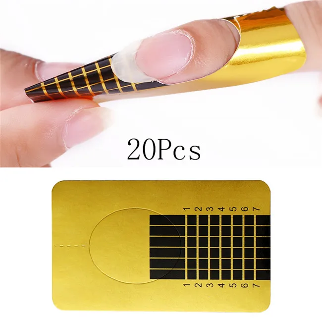 20Pcs Nail Form UR SUGAR 7,5 мл термальный гель продлевающий половой акт ногти советы палец быстрое строительство гель для ногтей искусство личная гигиена гель лак для ногтей DIY - Цвет: 20Pcs Nail Form