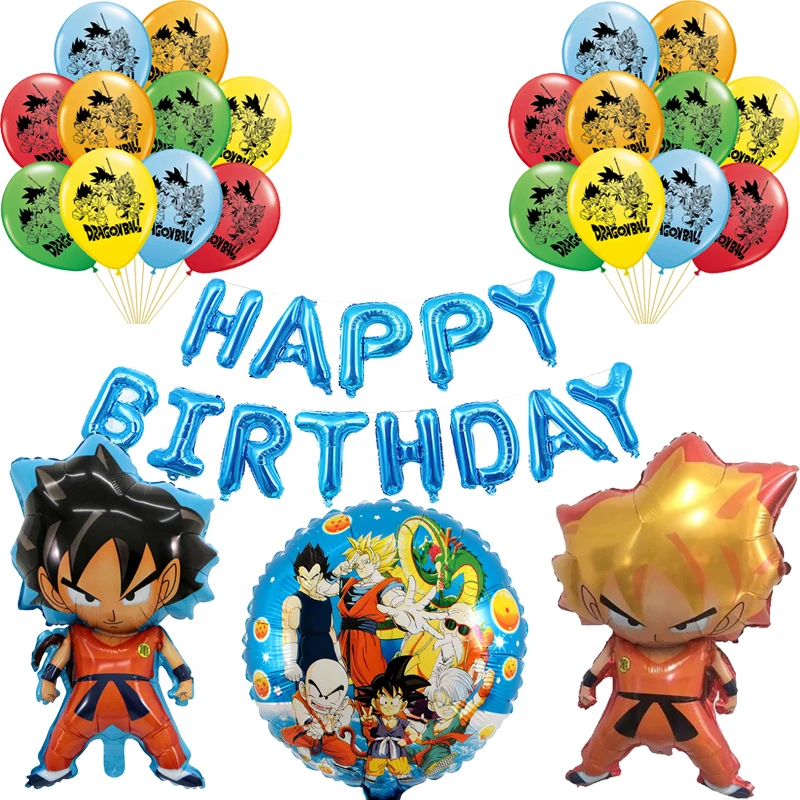 1 компл. Мультфильм WUKONG воздушный шар Dragon Ball Globos С Днем Рождения украшения аниме игрушки супер герой воздушный шар мальчик детские игрушки - Цвет: 1Set