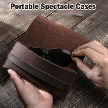 

Eyeglasses Leather Storage Bag Vintage Sunglasses Protective Bag Carrying Case