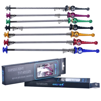 

1 Pair Bicycle Bike Wheel Hub Quick Release QR Front Rear Axle Skewer 49g Red Black Titanium alloy Bicycle Skewer SWTXO