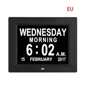 

8 "Inch LCD Digital Clock Calendar Date Day Time Clock Auto Dimming 8 Languages HD Display Reminder Alzheimer'S