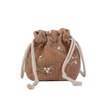 

Sleeper #P501 2019 NEW Women Joker Cross body One Shoulder Drawstring Dumplings сумка женская unique straw pouch Free Shipping