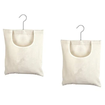 

2 Pcs Clothespin Pocket-Can Hold Various Sizes Clothes Pins, Hooks Can Be Hung and Slide Easily,Extra Large Opening