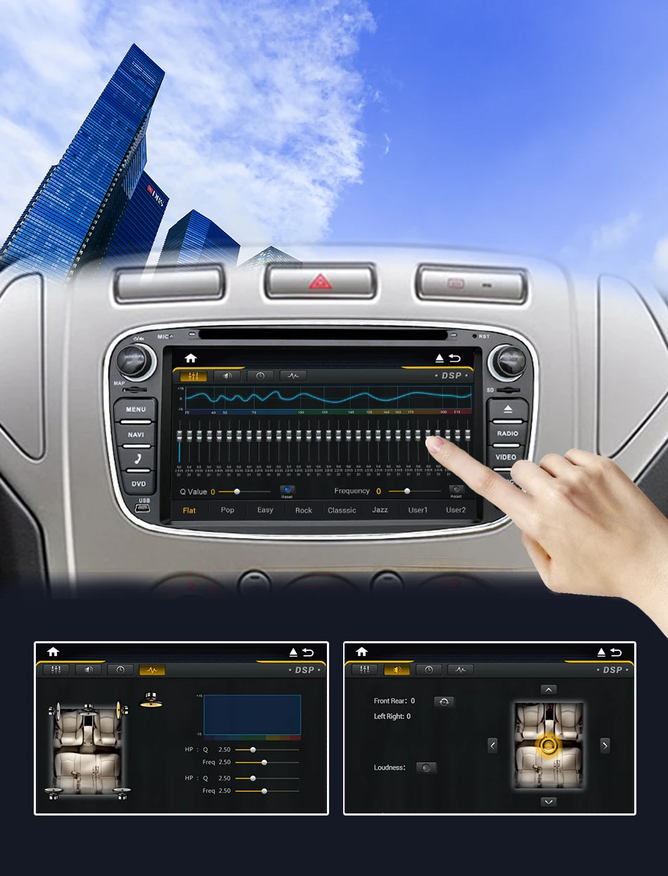 Eunavi 2 din Android 9,0 PX6 автомобильный DVD мультимедийный плеер для FORD Focus Mondeo S-MAX C-MAX Galaxy 4G 64G радио 2din gps BT5