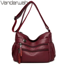 Многофункциональная сумка-хобо на молнии, роскошные кожаные сумки, женская сумка-мессенджер на плечо, женская сумка, Основная сумка через плечо для женщин