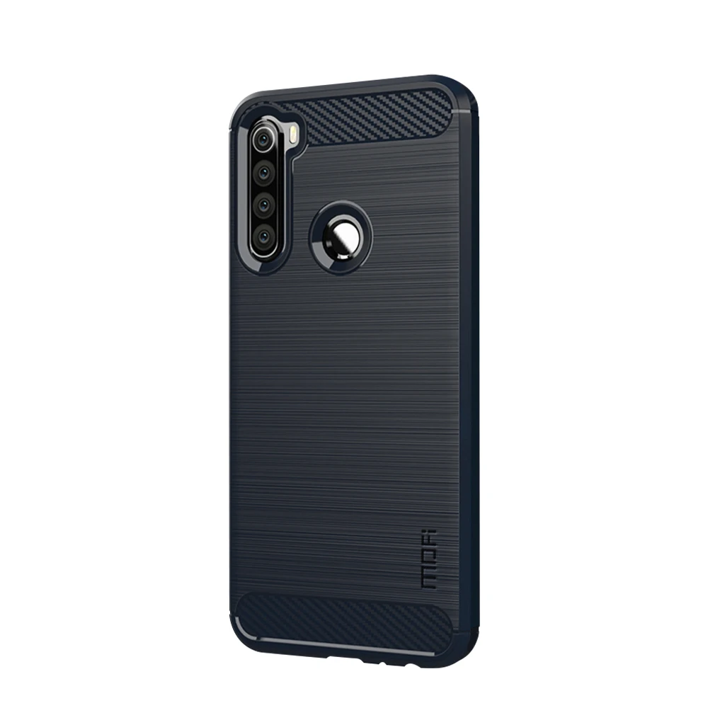 Темно-синий Чехол MOFi для Xiaomi Redmi Note 8 T, роскошный чехол из мягкого волокна ТПУ, силиконовый чехол для телефона s, задняя крышка для Xiaomi Redmi Note 8T - Цвет: Темно-синий