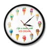 Life is better with ICE CREAM Cartoon Ice Cream Printed Dessert Wall Clock Kid Room Nursery Wall Art Kitchen Clock Wall Watch 3