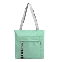 Многоразовая сумка для покупок, одноцветная сумка на плечо из ткани Оксфорд, переносная Экологичная сумка для покупок, сумка для покупок для женщин