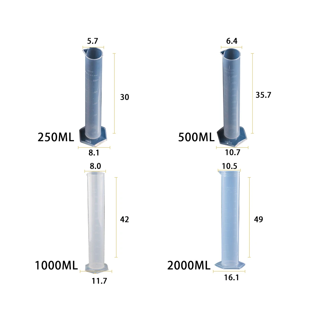 Доступный химический набор мерный пластиковый мерный цилиндр Градуированный Цилиндр для лабораторных принадлежностей набор лабораторных инструментов из 4