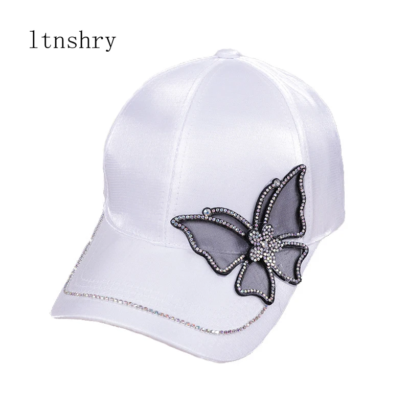 new fashion Women Butterflies Flower Embroidery Caps Women Girl Sun Hats Casual Snapback Caps adjustable Baseball Cap