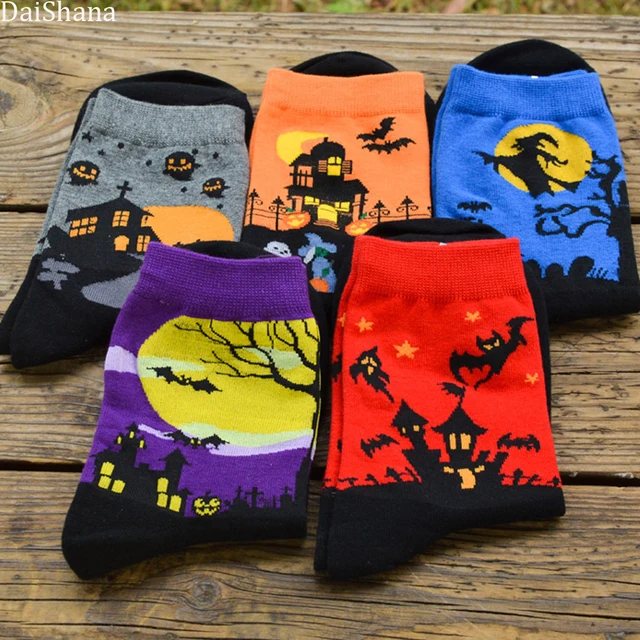 DaiShana-calcetines tobilleros de algodón para mujer, calcetín informal, con cabeza de calabaza, cálido, creativo, para fiesta de Halloween DaiShana-calcetines tobilleros de algodón para mujer, calcetín informal, con cabeza de calabaza, cálido, creativo, para fiesta de Halloween