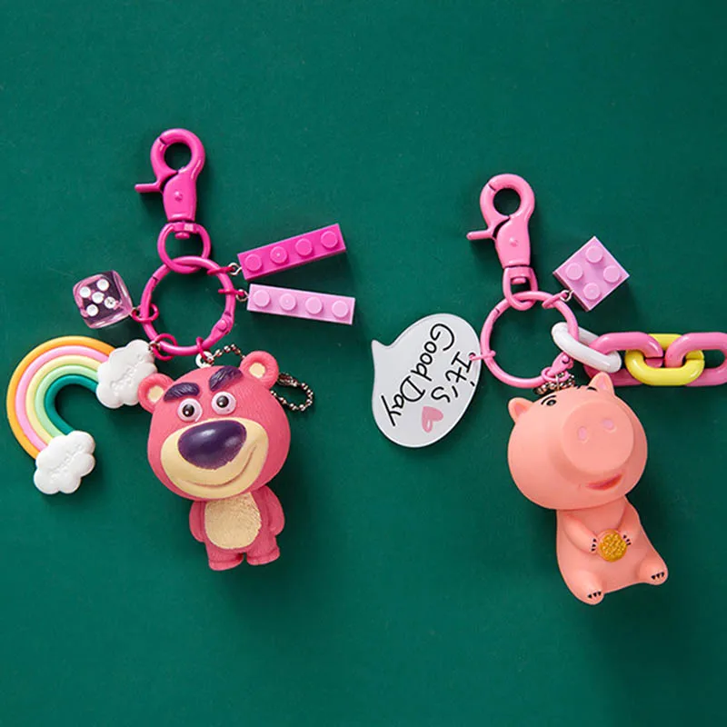 

Movie Toy 4 Pig Bear PVC Action Figure Toy Doll Cute Keychain Key Chain Ring Kids Gift B734