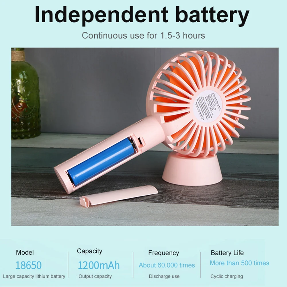 Мини-вентилятор 1200 мА/ч, Перезаряжаемые портативный usb-вентилятор портативный вентилятор 3-Скорость USB удобный небольшой настольный USB Охлаждающий вентилятор Cooler держатель телефона