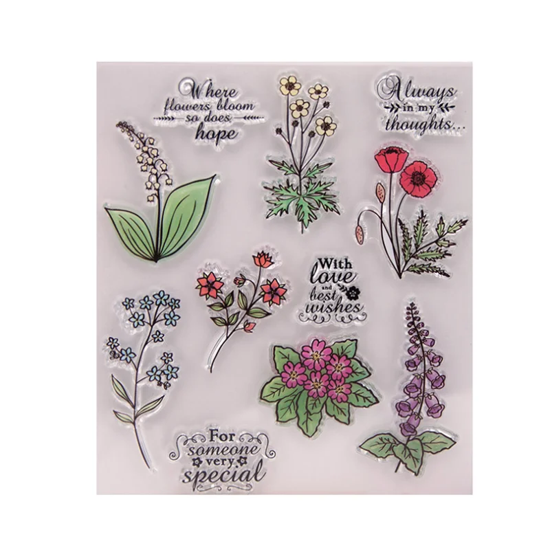 

1pc Floret Transparent Clear Silicone Stamp Seal Cutting DIY Scrapbooking Rubber Coloring Embossing Diary Decor Reusable T1357