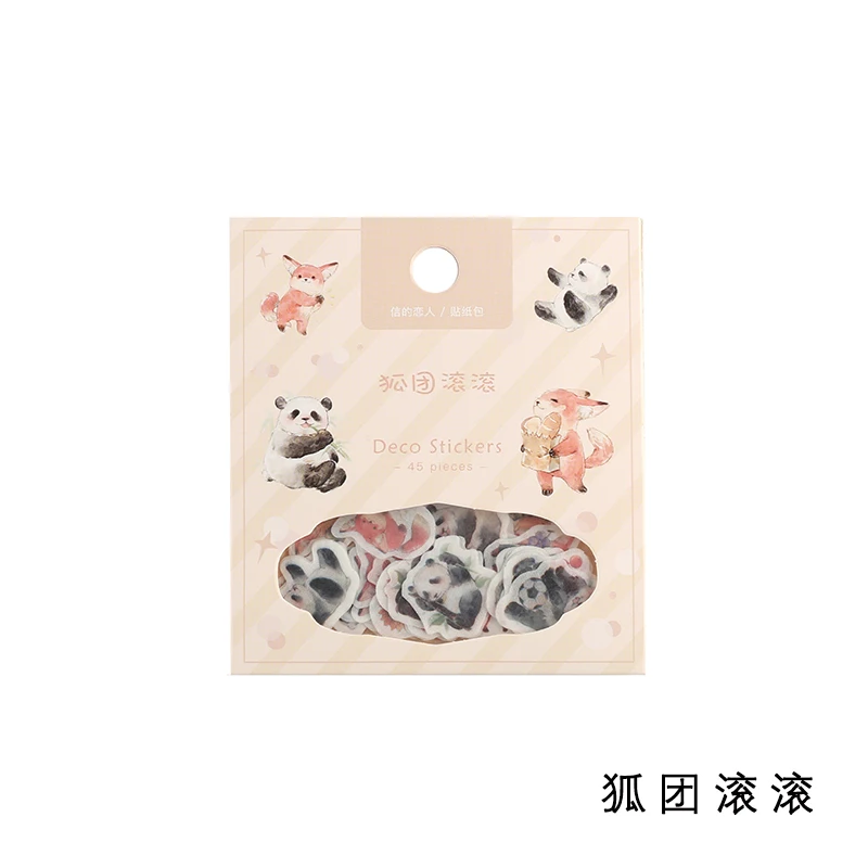 45pcs/pack Kawaii Paper Stationery Sticker Set Cute Animal Scrapbooking Diary Album Diy Craft Planner Decorative Label Sticker - Цвет: L