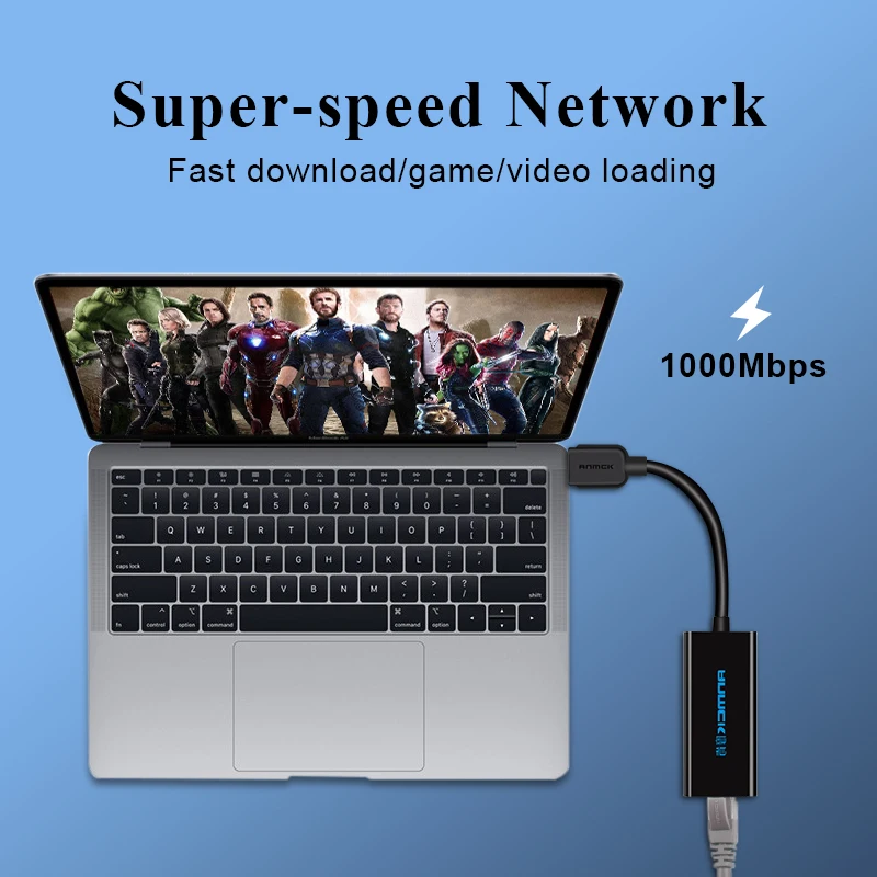 Anmck USB к RJ45 Ethernet адаптер USB 3,0 2,0 локальной сети(10/100/1000) Мбит сетевой карты для портативных ПК Windows 10 MAC OS Xiaomi Mi коробка