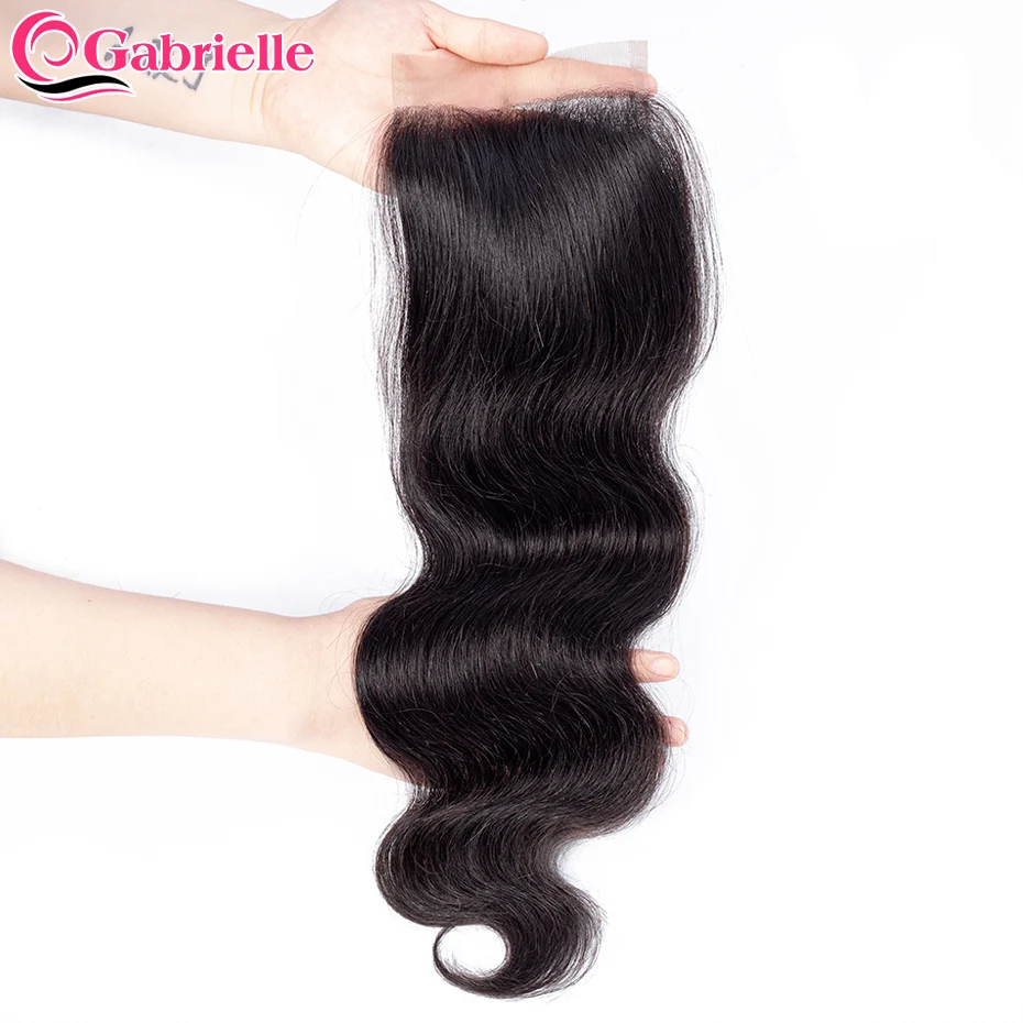 Body Wave Closure Natural Color Brazilian 100% Human Hair 4x4 Lace Closure For Women Pre-plucked 8-22 Inches Remy Hair Gabrielle human hair wigs human hair closure