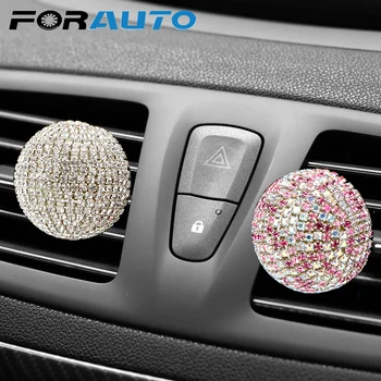 

FORAUTO Artificial Diamond Round Ball Car Air Freshener Air Conditioner Vent Clip Perfume Crystal Car Perfume Auto Decoration