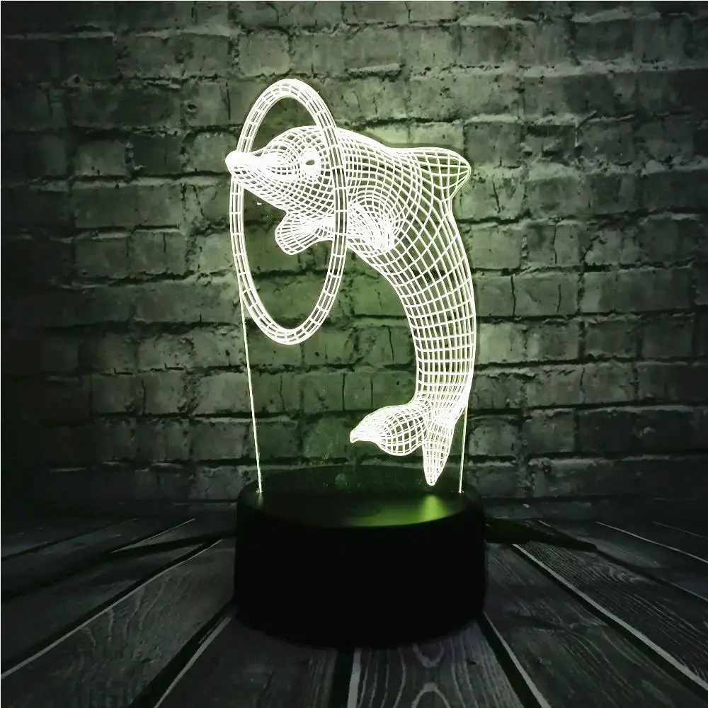Kawaii Dolphin Play Ball 3D лампа Мультфильм USB ночной Светильник многоцветный светодиодный RGB светильник ing лампа Luminaria детская игрушка Рождественский подарок