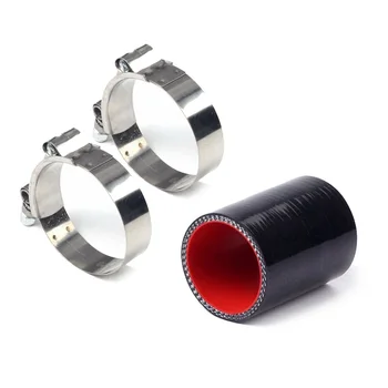 

89mm Straight Hose Coupler+Clip Clamp Adapter Pipe Connector Fitting Tube Kit