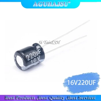 

50PCS Higt quality 16V220UF 6*7mm 220UF 16V 6*7 Electrolytic capacitor