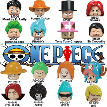 

Building Blocks One Piece Bricks Vinsmoke Sanji Usopp Franky Luffy Action Figures For Children Education Toys KF6037 PG8244
