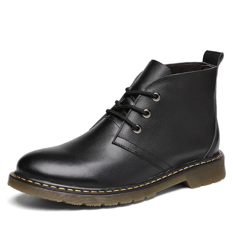 Winter Outdoor Casual Men's Leather Boots Large Size Winter Ankle Boots Men Retro Winter Men's Shoes For Male