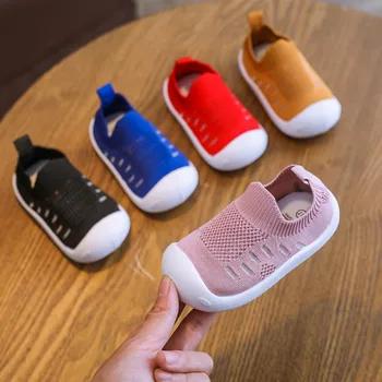 

ARLONEET Toddler Baby Boys Girls Mesh Shoes Slip-On Cute Cotton Fabric Sole Sneakers First Walkers for 0-18 Month Dropship 1126