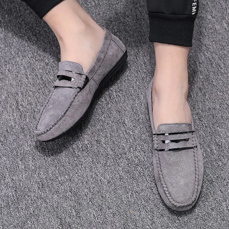 Mocasines sin cordones para hombre, zapatos planos transpirables y cómodos para caminar aire libre, novedad|Mocasines| - AliExpress