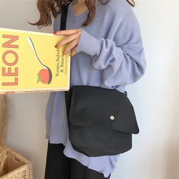 

Women Shoulder Bags Handbags for Girls 2020 New Fashion Canvas Simple Messenger Bags Students School Bookbag Crossbody Bags