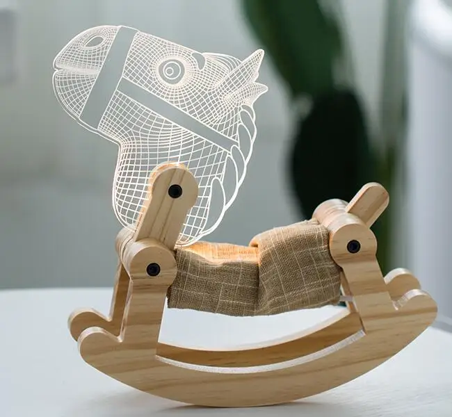 lamp 1 Светильник Единорог 3D светодиодный деревянный акриловый абажур гибкий ночной Светильник для настольного декора Снова в школу креативный подарок на день рождения - Цвет абажура: lamp 1