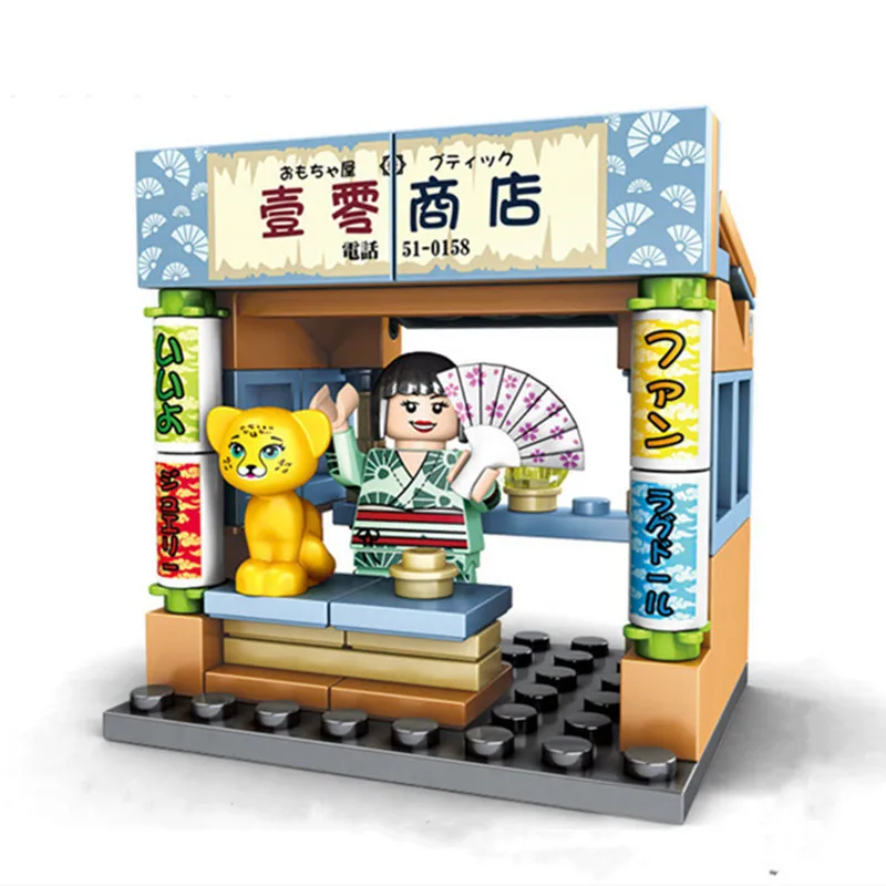 SEMBO Blocks Mini City Street Food Sushi Shop Store MOC Building Blocks Kids Educational Toys for Girl Boy Gift Juguetes Bloques