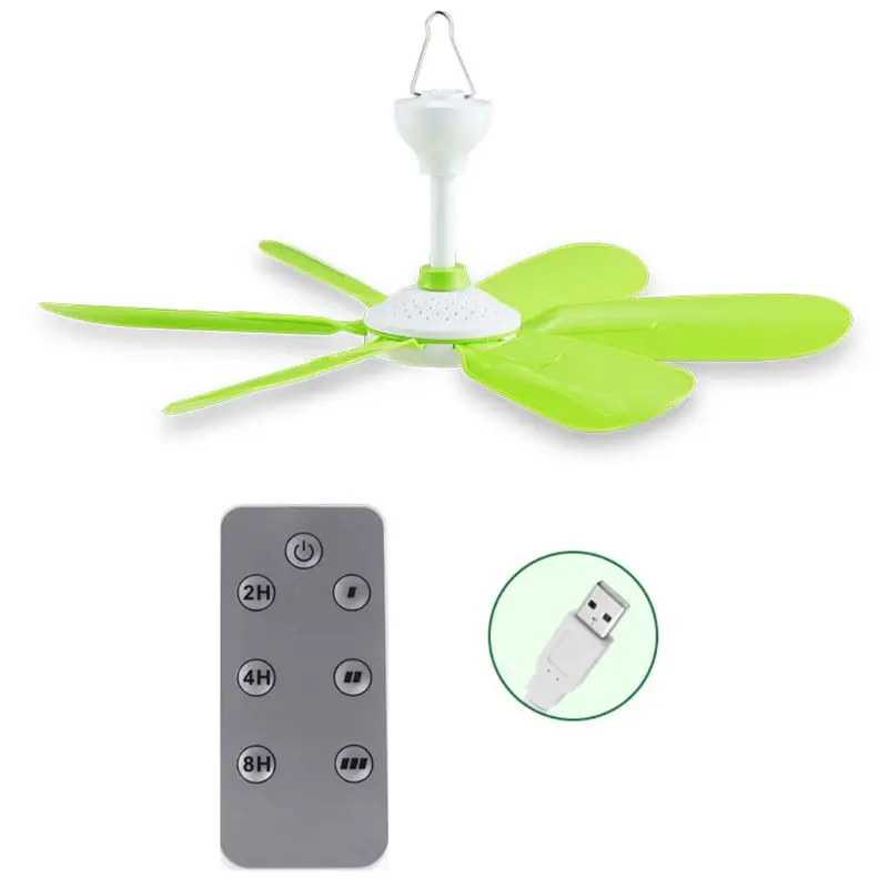 

5W Remote Control Timing USB Ceiling Fan Air Cooler USB Fans for Bed Camping Outdoor Hanging Camper Tents Hanger Fan