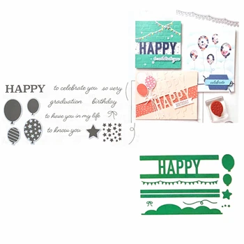 

New 2020 3D Metal Cutting Dies and Scrapbooking For Paper Making Balloons Party Embossing Craft Card Clear Stamps Stampin Up Set