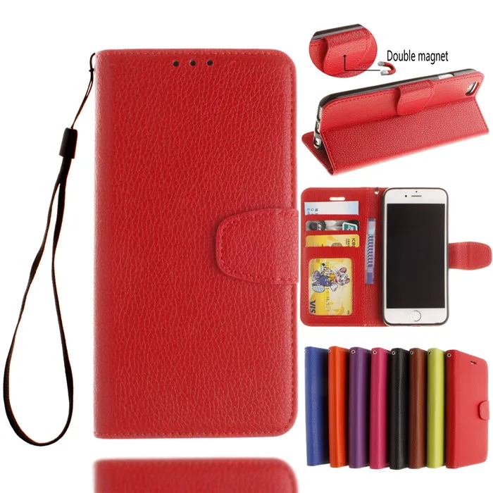 Чехол-бумажник из искусственной кожи для iPhone 11 Pro Max X XS MAX XR 5C 5S SE 6 6S 7 8 Plus, откидной Чехол с отделением для карт, чехол-подставка для iPhone 6 Plus - Цвет: Красный